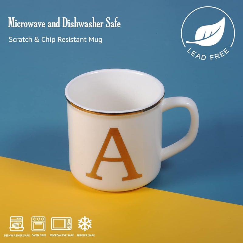 Miicol Ceramic Coffee Mug 16 oz, Monogram Coffee Cup, Golden Initial Tea Mug, Personalized Tea Cup, Unique Gift, Large Mug for Home, Office, Letter A - Image 3